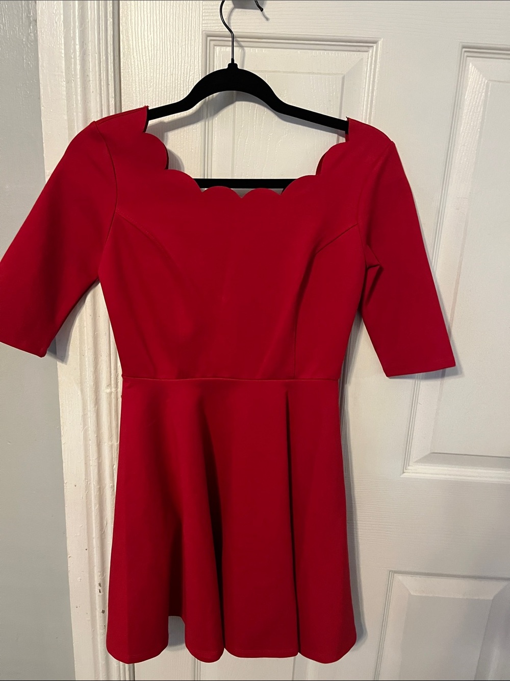 Lulus Tip The Scallop Red Fit & Flare Skater Dress - Picture 6 of 13